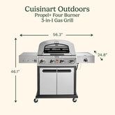 Propel+ Four Burner 3-in-1 Gas Grill (Grill, Griddle, Pizza Oven)