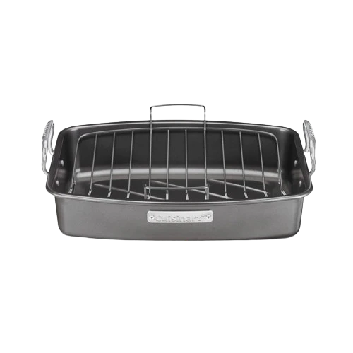 Roasting And Lasagna Pans 17" x 13" Nonstick Roaster with V-Rack
