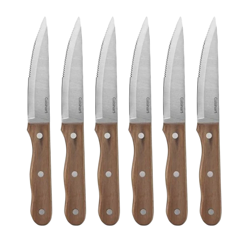 6 Piece Triple Rivet Walnut Steak Knife Set