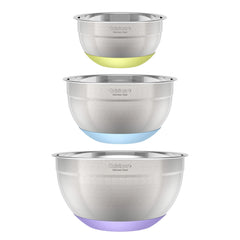 Stainless Steel Mixing Bowls with Non-slip Base (Set of 3)
