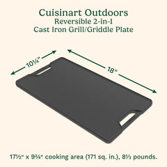 Reversable 2-in-1 Cast Iron Grill/Griddle Plate