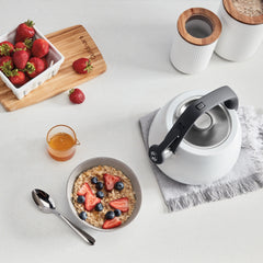 2 Qt. Matte White Stainless Steel Tea Kettle