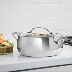 PureClad™ Triple-Ply 4.5 Qt. Stainless Steel Dutch Oven wth Cover