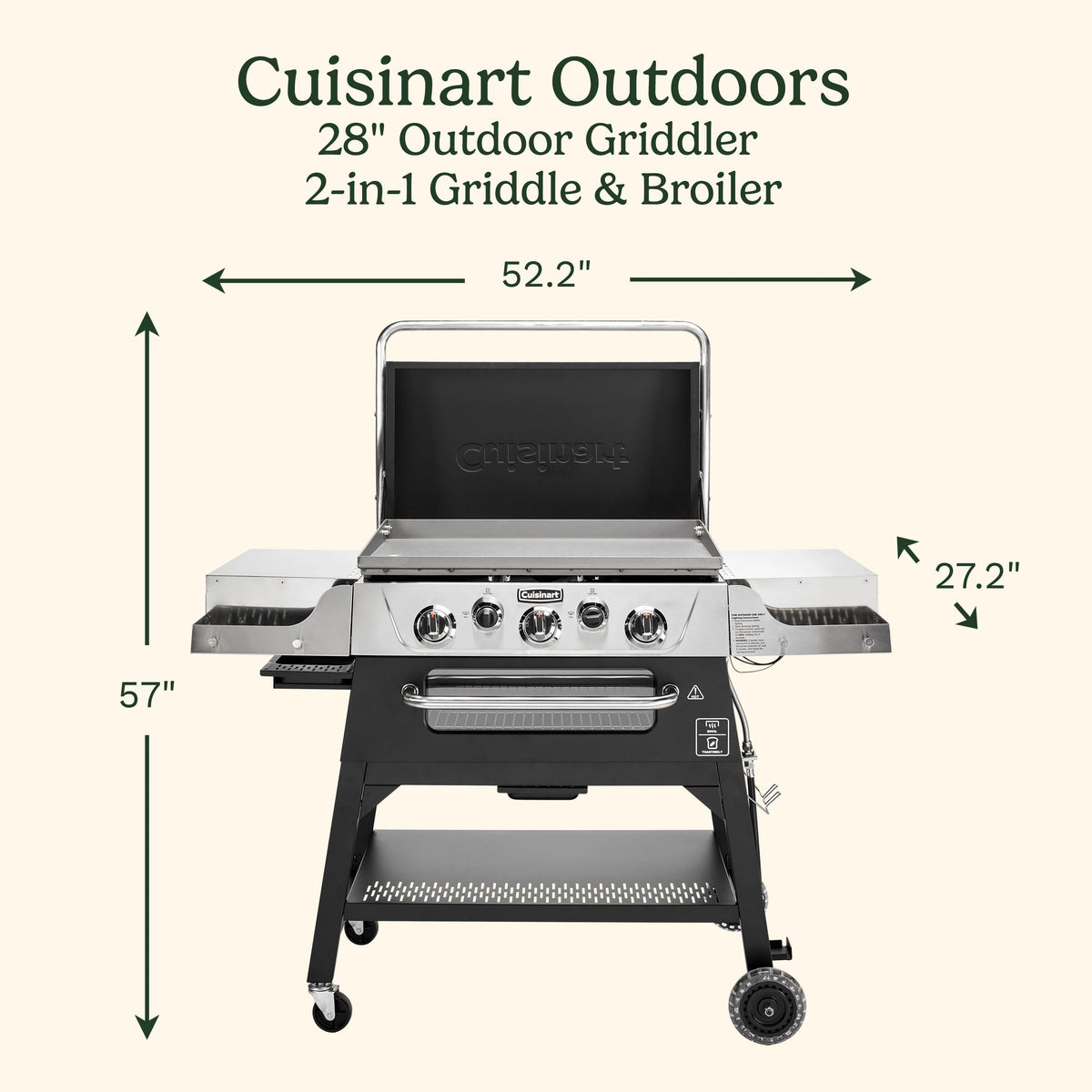 28" Outdoor Griddler™ - 2-in-1 Griddle & Broiler