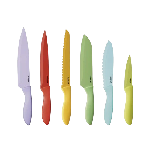 12 Piece Ceramic Coated Color Knife Set with Blade Guards
