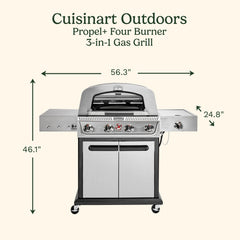 Propel+ Four Burner 3-in-1 Gas Grill (Grill, Griddle, Pizza Oven)