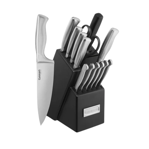 Stainless Steel Hollow Handle 15 Piece Knife Block Set